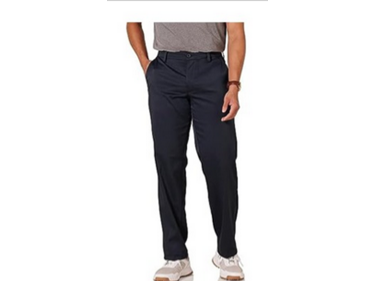 Amazon Essentials Men's Classic-Fit Wrinkle-Resistant Pleated Chino Pant (Available in Big & Tall), Navy, 36W x 31L