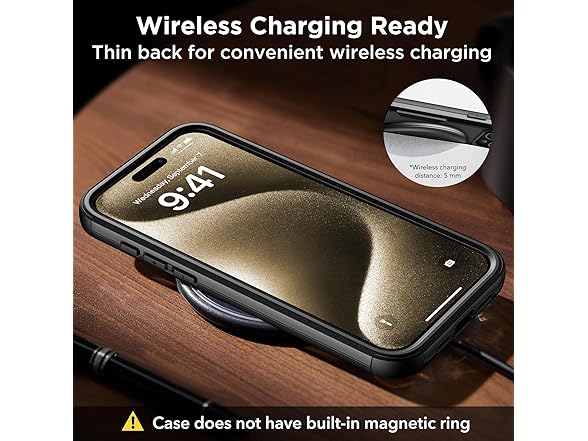 WAVELIFE iPhone 15 Pro Max Case w/Clip