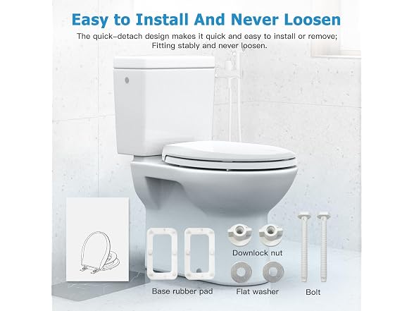 Toilet Seat Round White w Blue