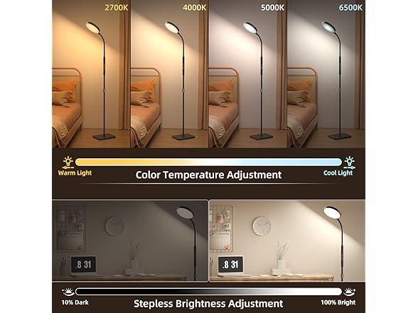 PACOVY Height Adjustable Floor Lamps