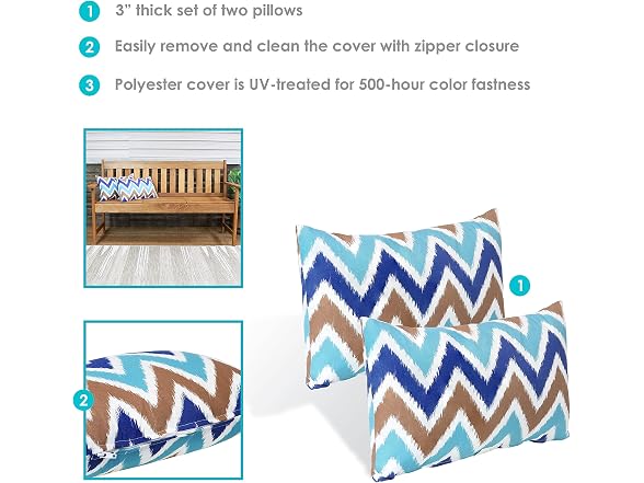 Sunnydaze Decor SNR-130 2 Covers 12x20 Chevron - Gallery 2