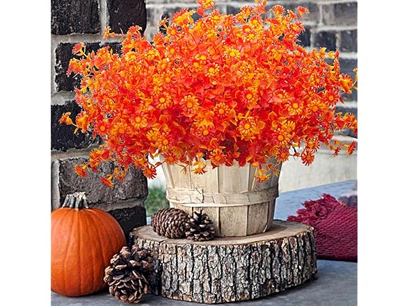 12 Bundles Artificial Fall Flowers 