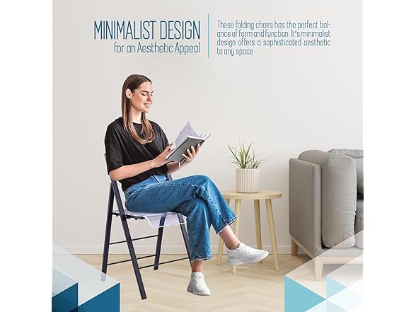 Kasper Flex Modern Acrylic Folding Chairs (2Pk)