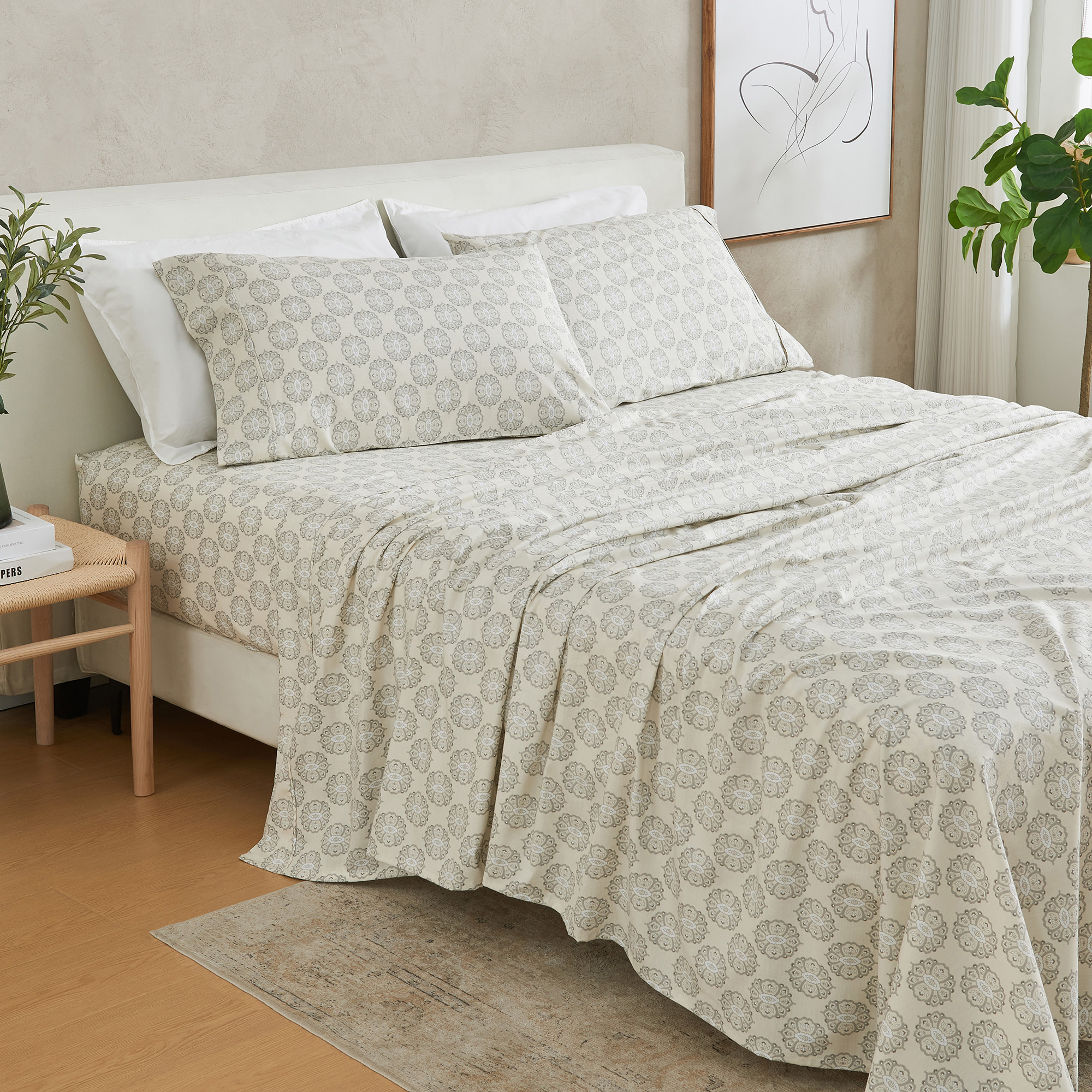 Patina Vie Cotton & Rayon Printed Sheet Set - Gallery 25