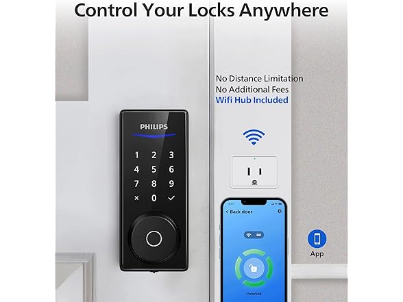 Philips DDL240X-1HBG Smart Door Lock With WiFiBridg