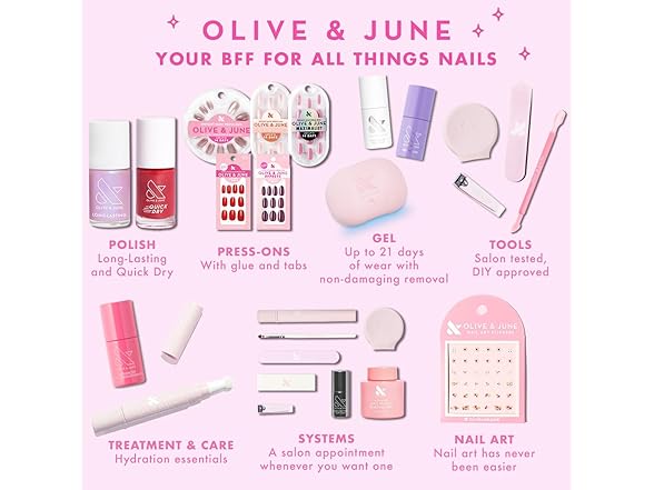 Olive & June Instant Mani Press-On Nails Iridescent Pink