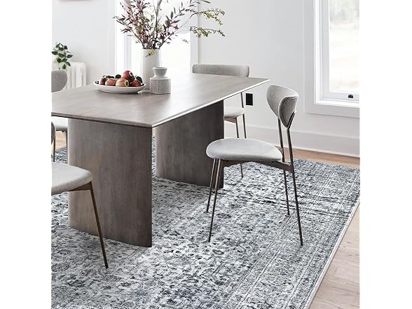 GarveeHome Washable Rug 5x7 Boho Grey