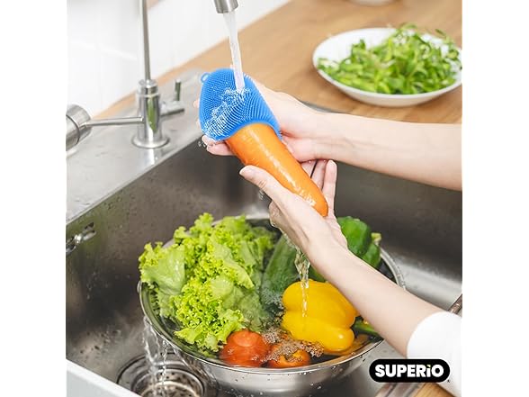 Silicone Dish Sponges Blue 3pk