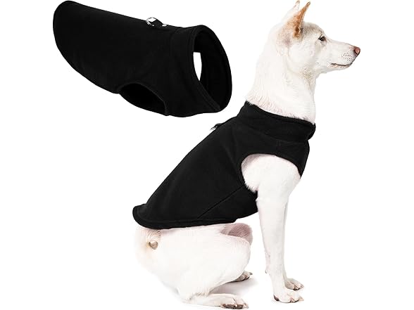 Gooby Fleece Vest Dog Sweater, Black, X-Small