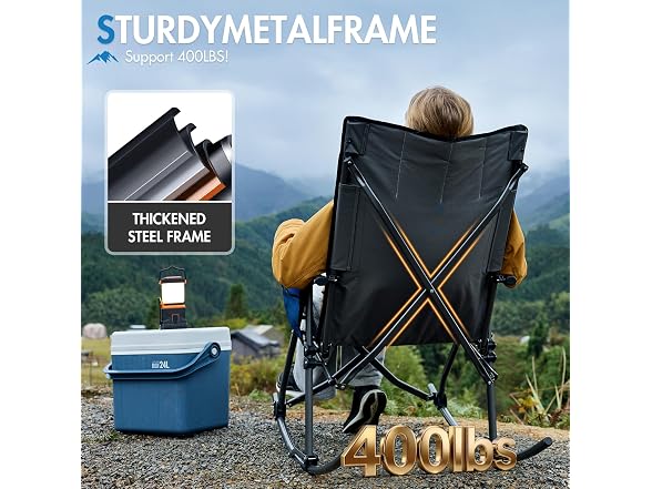 Portal Grey/Blue Rocking Camping Chair
