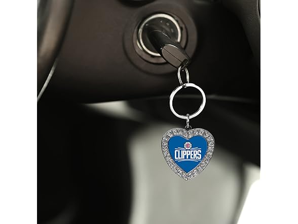 Miami Dolphins Rhinestone Heart Keychain