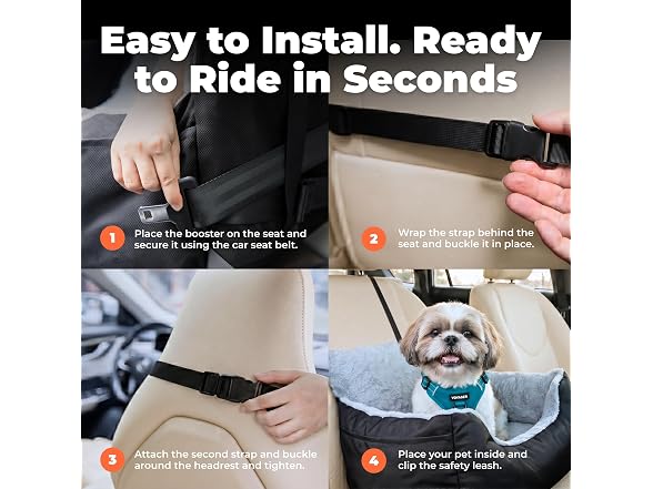 Best Pet Supplies Elevated Dog Car Seat for Small Dogs