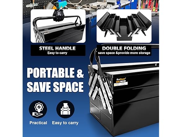 3-Tier 5 Tray Steel Tool Box