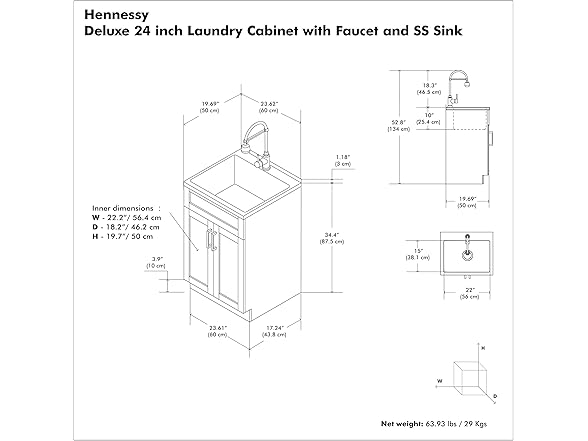 Hennessy All-in-One Utility Sink&Cabinet