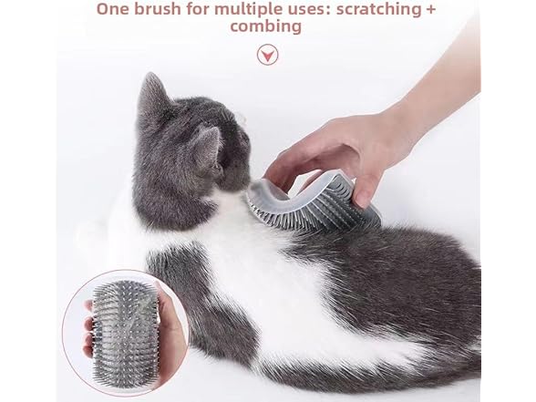 (2 Pack) Cat Corner Self Groomer Brush, Scratcher Post