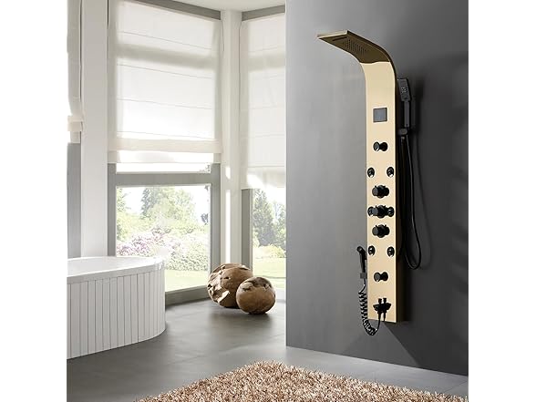 BWE Shower Panel Tower 304 Stainless Steel with 6 Body Jets