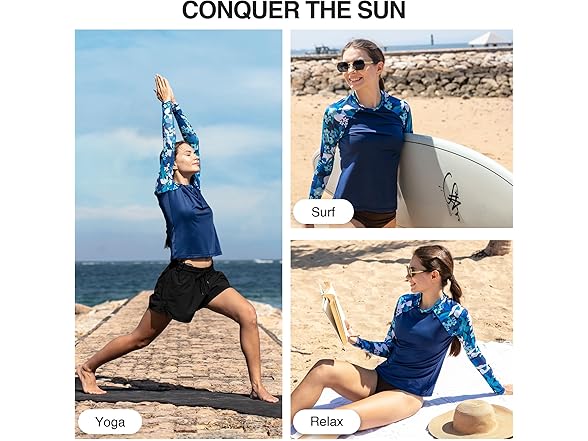 Kanu Surf Women's Rash Top Navy/Blue (XL)
