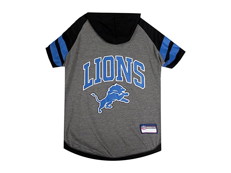 Pets First NFL Detroit Lions Hoodie for Dogs & Cats. | NFL Football Licensed Dog Hoody Tee Shirt, Medium| Sports Hoody T-Shirt for Pets | Licensed Sporty Dog Shirt