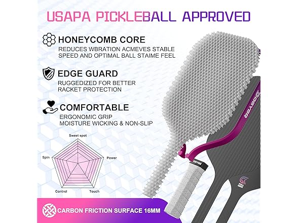 DGYGQ Carbon Fiber Pickleball Paddle