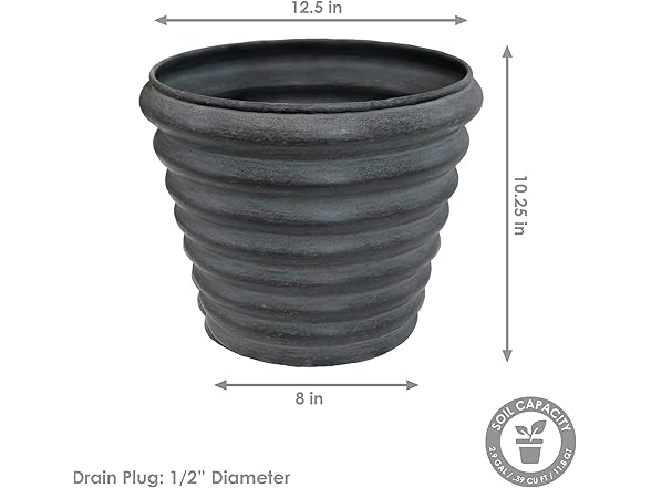 Sunnydaze Molly 12.5" Metal Outdoor Plant Pot Set
