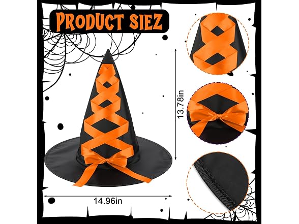 LANGFON Halloween Witch Hat for Women,