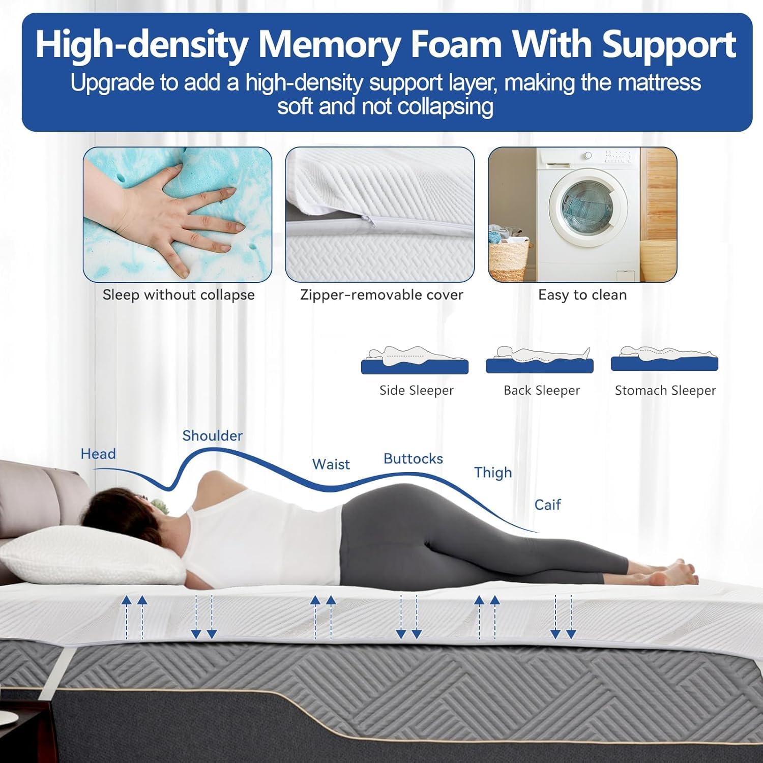 WEUP Firm Mattress Topper 4" King Size - Gallery 14