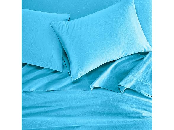 Superior Flannel Brushed Cotton Bed Sheet Set