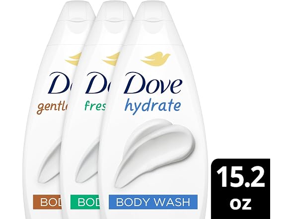 Dove Body Wash Variety 3 Pack 15.22oz Ea