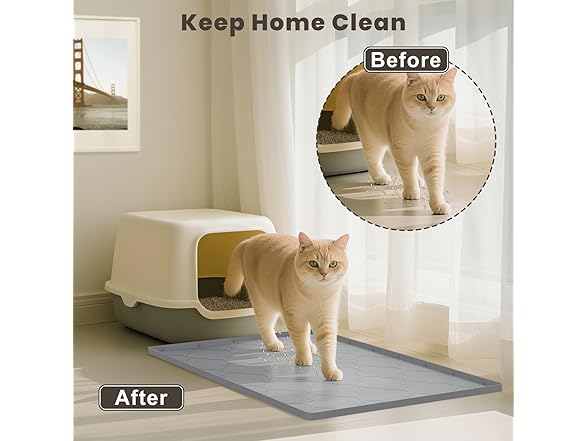 kixcvdm Cat Mat for Litter Box