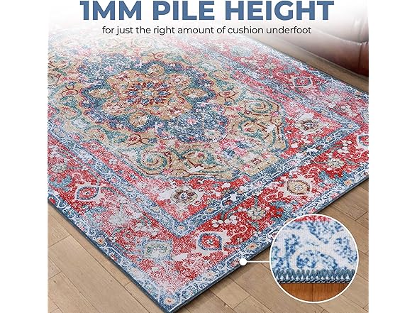 Superior Rustic Medallion Non-Slip Indoor Rug