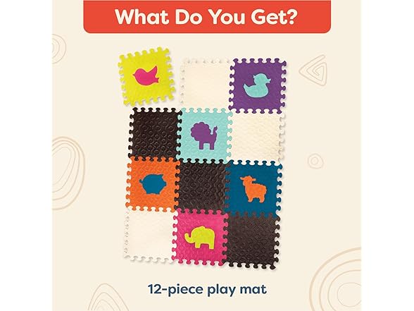 B. toys – Foam Tiles Animal Floor Mat