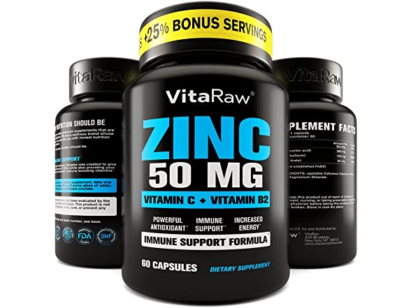 Zinc 50mg High Strength 120 Zinc Tablets With Copper, Contributes