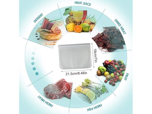 Dishwasher-safe Reusable Storage Bags