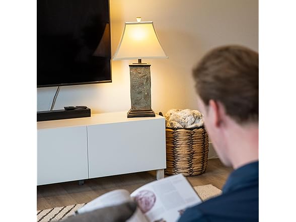 Sunnydaze Decor GSI-7971 Slate 3 Piece Lamp Set Grey