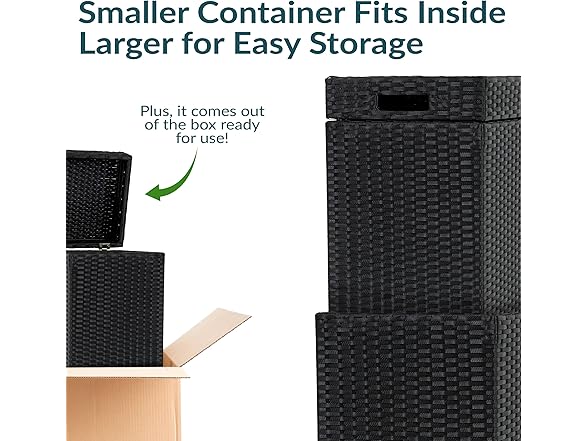 Sunnydaze Outdoor Trash Cans with Lids 2-Pk Black