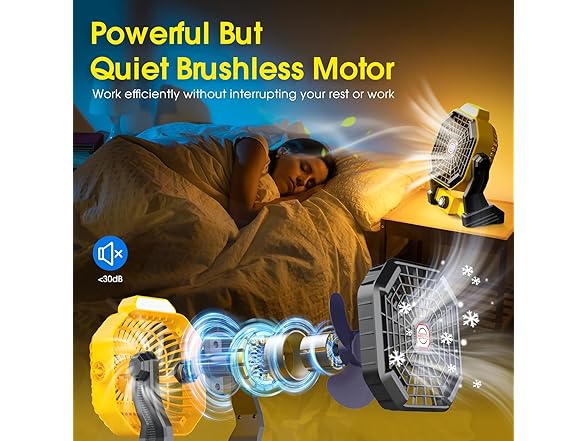 JINLICTE Camping Fan with LED Lantern