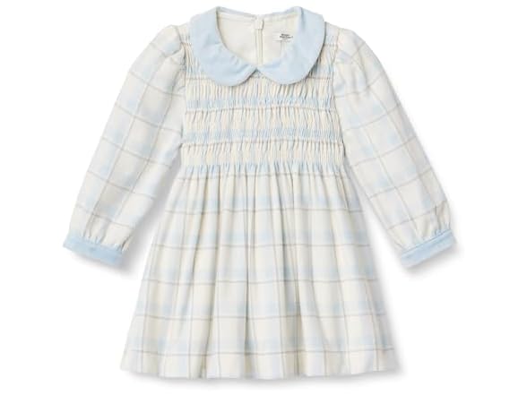 Ivory Light Blue Simple Plaid