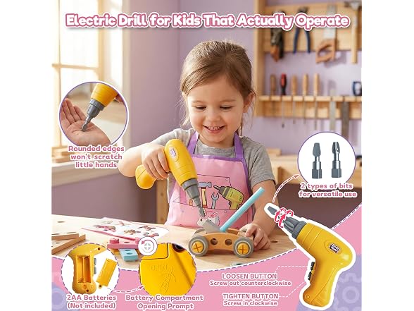 TONZE Wooden Kids Tool Set