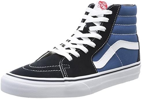 Vans Sk8 High Top Skate Shoe Unisex, Navy/White, 4.5 Men / 6 Women