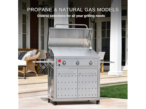 Fuego F36S-NG All 304SS Free Standing Gas Grill