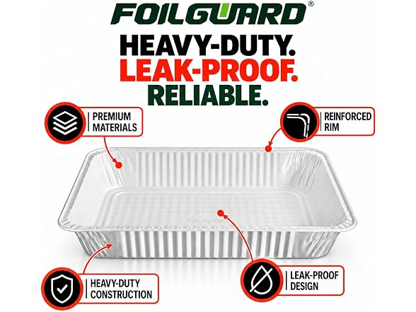 FoilGuard Full Size Deep Aluminum Pans