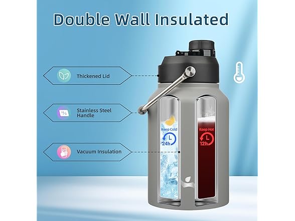 Konokyo Half Gallon Jug with Handle,64 oz