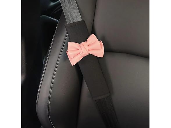 Seat Belt Covers 4Pcs Pink Bow Cute