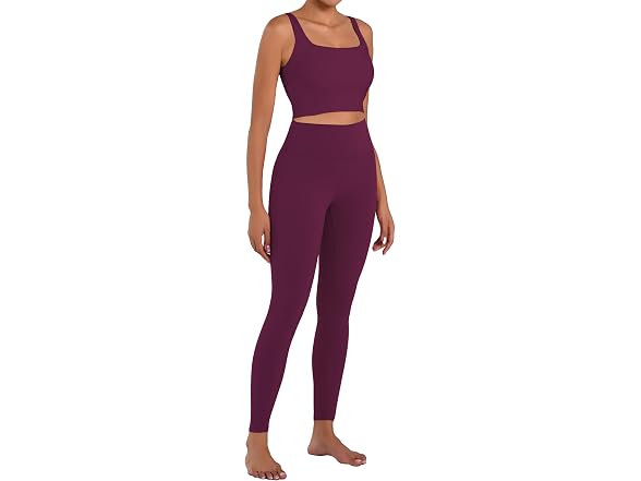 Sunzel Womens Leggings 25in S Black Cherry