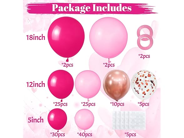 ZBYDNG Pink Balloon Garland Arch Kit