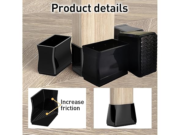 1" x 1 3/4" Rectangle Chair Leg Floor Protectors