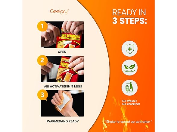 GEELGRY Disposable Hand Warmers Disposable 175Pcs