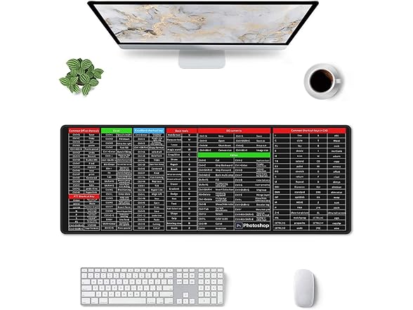 Excel Word Shortcut Keys Large Mouse Pad