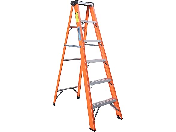 Simpli-Magic 6-Foot Fiberglass Step Ladder, 250lb