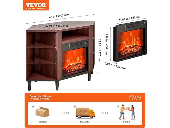 VEVOR Electric Fireplace TV Stand